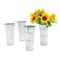 4 Pack Galvanized Flower Buckets, Metal Floral Vases for Rustic-Style Farmhouse Home Decor (9.8 x 5.9 In)